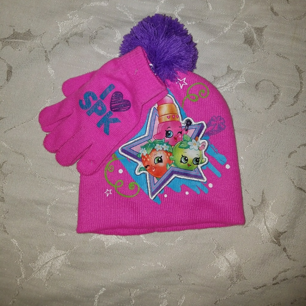 Toddler Girls Shopkins Hat & Glove Set
